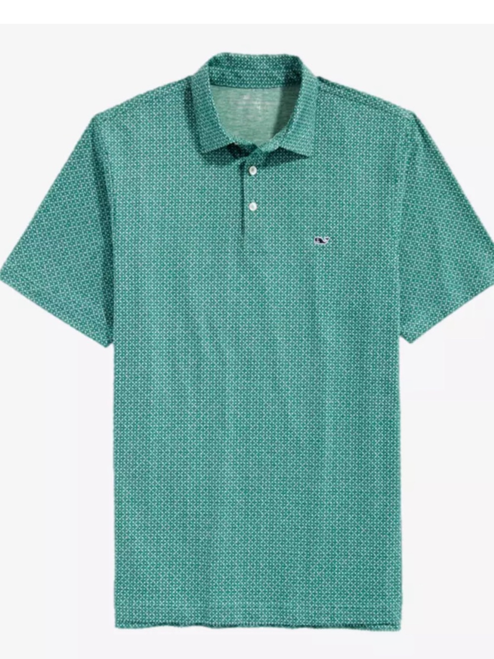 Vineyard Vines Green Printed Short Sleeve Polo. XXL